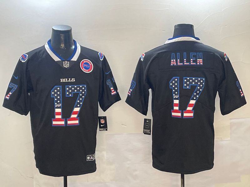 Men Buffalo Bills #17 Allen Black Flag Edition 2024 Nike Limited NFL Jersey style 3->women nfl jersey->Women Jersey